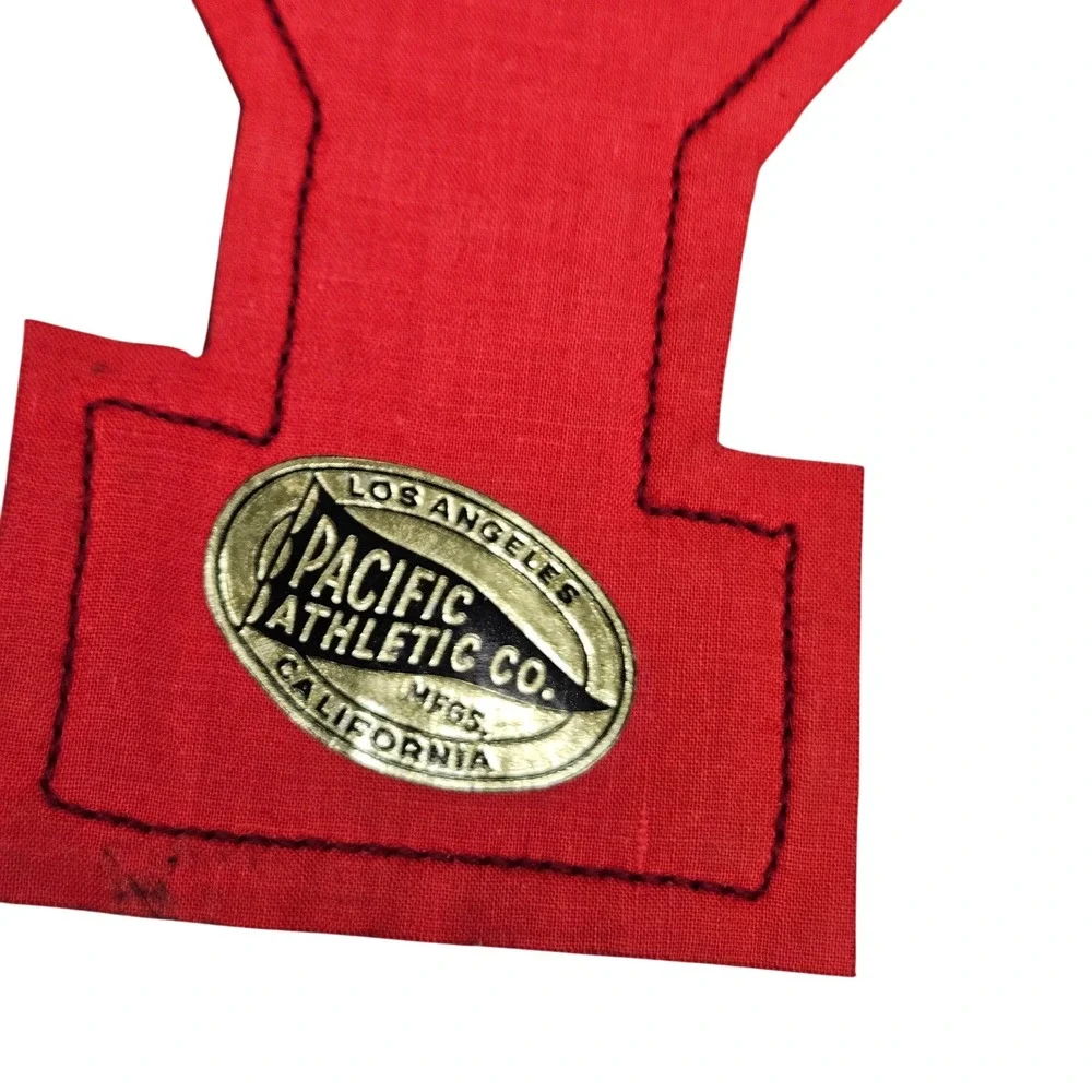 Vintage Pacific Athletic Co‎ Varsity Letter Patch Y Cream Maroon Chenille Retro